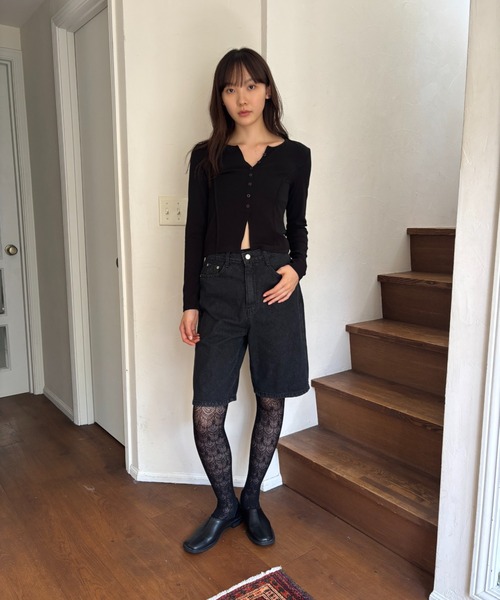 FUULLY STUDIO（フーリィーステューディオ）の「デニムハーフパンツ（デニムパンツ・レディース・ブラック/ブルー/ホワイト・SMALL/MEDIUM）」の21枚目の写真