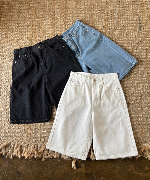 FUULLY STUDIO（フーリィーステューディオ）の「デニムハーフパンツ（デニムパンツ・レディース・ブラック/ブルー/ホワイト・SMALL/MEDIUM）」の22枚目の写真