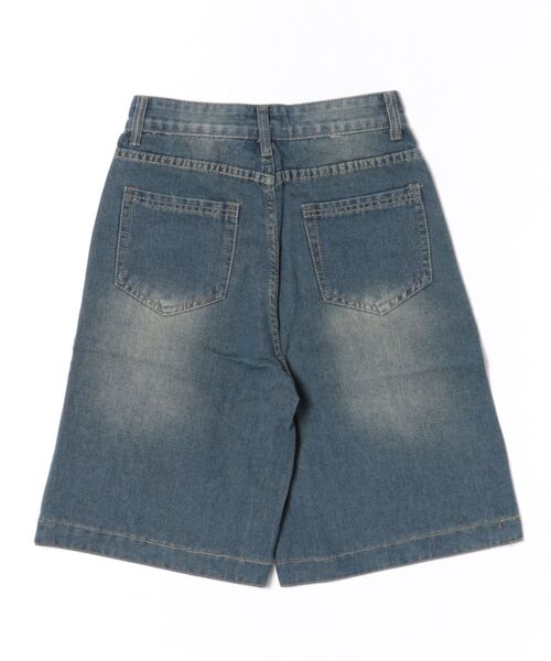 Mayree（メイリー）の「【Mayree】ハーフデニムパンツ　ハーフバギーパンツ（デニムパンツ・レディース・ブルー・LARGE/MEDIUM/SMALL）」の2枚目の写真