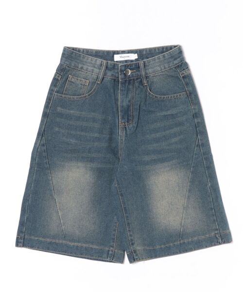 Mayree（メイリー）の「【Mayree】ハーフデニムパンツ　ハーフバギーパンツ（デニムパンツ・レディース・ブルー・LARGE/MEDIUM/SMALL）」の6枚目の写真