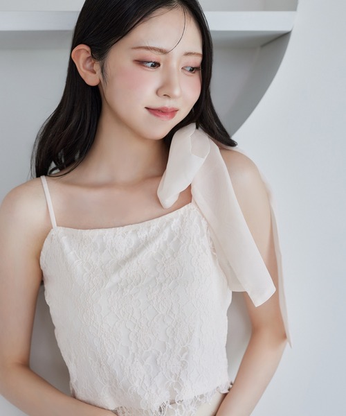 one after another NICE CLAUP(ワンアフターアナザーナイスクラップ)の「肩リボンキャミソール/取り外し可能(キャミソール・レディース・オフホワイト/アイボリー/ピンク・FREE)」の16枚目の写真