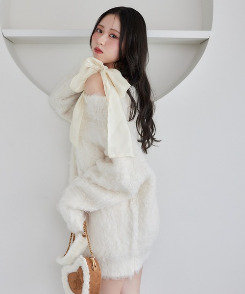 肩リボンキャミソール/取り外し可能（キャミソール）｜one after