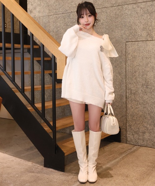 肩リボンキャミソール/取り外し可能（キャミソール）｜one after