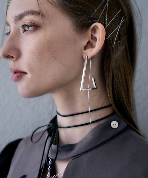 HARE（ハレ）の「サンカクフープピアス(HARE)（ピアス（両耳用）・レディース・シルバー/ゴールド・FREE）」の9枚目の写真