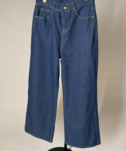 NANAHACHI(ナナハチ)の「ベーシック ワイドデニムパンツ(デニムパンツ・レディース・ブルー・LARGE/MEDIUM/SMALL)」の2枚目の写真