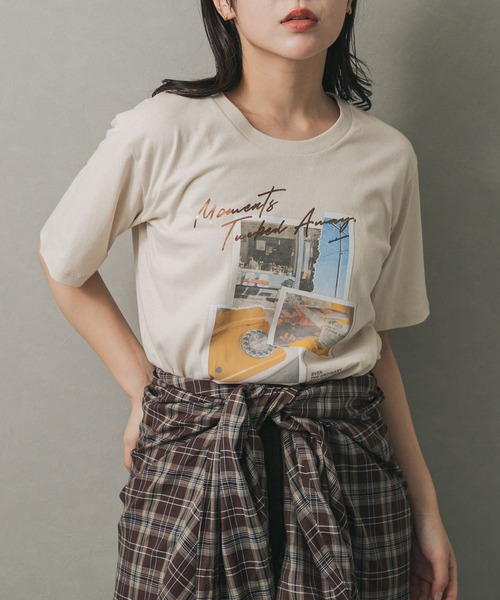 SENSE OF PLACE by URBAN RESEARCH（センスオブプレイスバイアーバンリサーチ）の「アソートフォトTシャツ(半袖)（Tシャツ/カットソー・レディース・チャコールグレー/オフホワイト/ライトベージュ・ONE）」の3枚目の写真