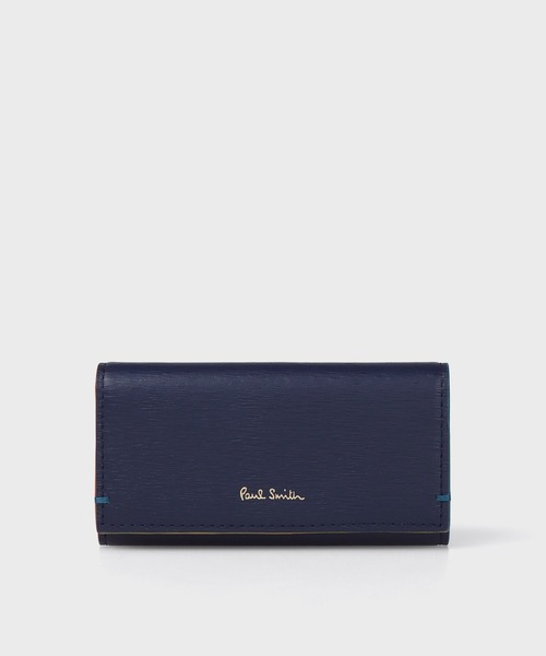 新品同様 Paul Smith ポールスミス マルチカラー キーケース レザー カラードエッジ キーケース / 555422 W743（キーケース/キー
