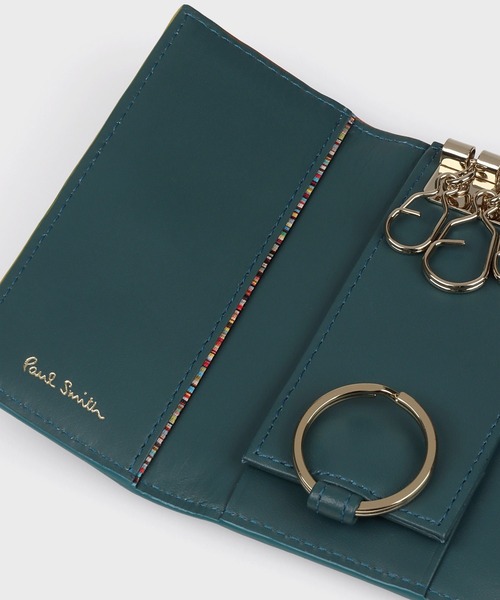 新品同様 Paul Smith ポールスミス マルチカラー キーケース レザー カラードエッジ キーケース / 555422 W743（キーケース/キー