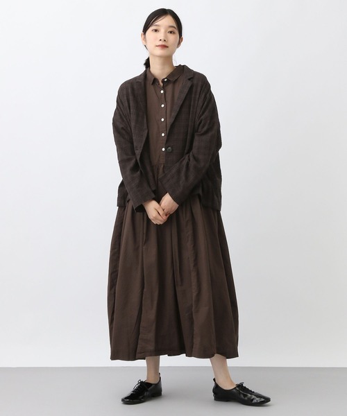 studio CLIP（スタディオクリップ）の「《natural by clip》60L製品染めワンピース[プチサイズあり]（ワンピース・レディース・ブラック/ブラウン/ピンク・FREE/PF）」の3枚目の写真