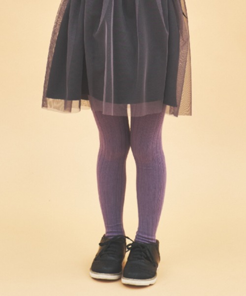 maarook(マルーク)の「リブタイツ(タイツ/ストッキング・キッズ・ネイビー/パープル/ホワイト/エンジ・S/XL/L/M)」の1枚目の写真