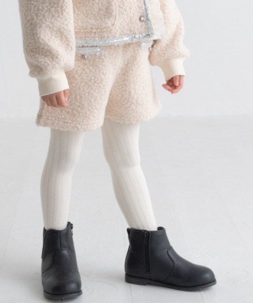 maarook(マルーク)の「リブタイツ(タイツ/ストッキング・キッズ・ネイビー/パープル/ホワイト/エンジ・S/XL/L/M)」の2枚目の写真