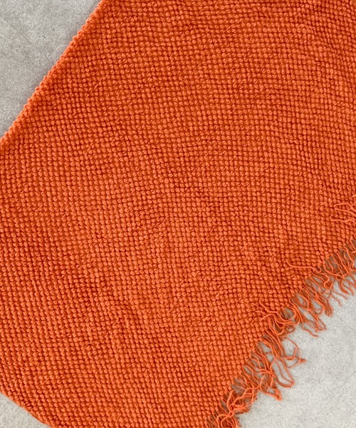 オレンジ系フリースリブ編みブランケット オレンジ系フリース オレンジ系フリースリブ編みブランケット オレンジ系フリース