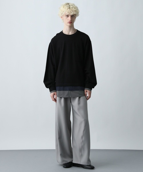 HARE（ハレ）の「ダブルレイヤードカットソー(HARE)（Tシャツ/カットソー・メンズ・レッド/グレー/ブラック・FREE）」の4枚目の写真