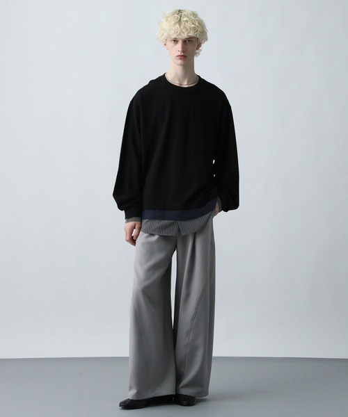 HARE（ハレ）の「ダブルレイヤードカットソー(HARE)（Tシャツ/カットソー・メンズ・レッド/グレー/ブラック・FREE）」の5枚目の写真