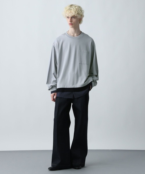 HARE（ハレ）の「ダブルレイヤードカットソー(HARE)（Tシャツ/カットソー・メンズ・レッド/グレー/ブラック・FREE）」の7枚目の写真