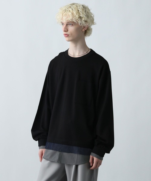 HARE（ハレ）の「ダブルレイヤードカットソー(HARE)（Tシャツ/カットソー・メンズ・レッド/グレー/ブラック・FREE）」の8枚目の写真