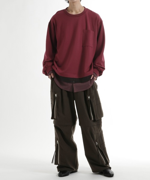 HARE（ハレ）の「ダブルレイヤードカットソー(HARE)（Tシャツ/カットソー・メンズ・レッド/グレー/ブラック・FREE）」の12枚目の写真