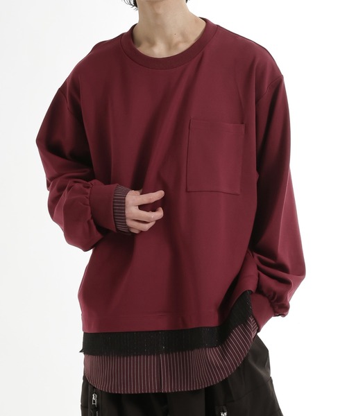 HARE（ハレ）の「ダブルレイヤードカットソー(HARE)（Tシャツ/カットソー・メンズ・レッド/グレー/ブラック・FREE）」の14枚目の写真