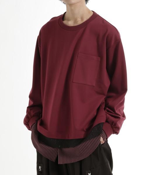 HARE（ハレ）の「ダブルレイヤードカットソー(HARE)（Tシャツ/カットソー・メンズ・レッド/グレー/ブラック・FREE）」の15枚目の写真