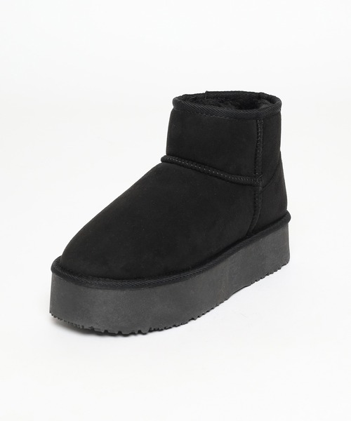 Honeys（ハニーズ）の「厚底フェイクムートン（ブーツ・レディース・キャメル/ベージュ/ブラック・S/M/LL/L）」の12枚目の写真