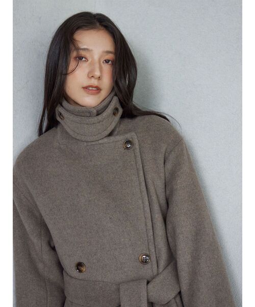 LAGUNAMOON（ラグナムーン）の「【REVIVAL】2WAYカラーロングコート（ステンカラーコート・レディース・ブラック/モカ/アイボリー・MEDIUM/SMALL）」の3枚目の写真