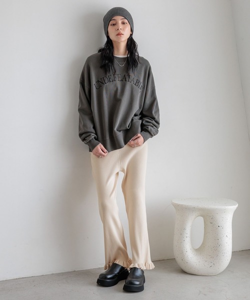 LOWRYS FARM（ローリーズファーム）の「スソフリルニットパンツ　580830（その他パンツ・レディース・ブラック/アイボリー/ブラウン・FREE）」の13枚目の写真