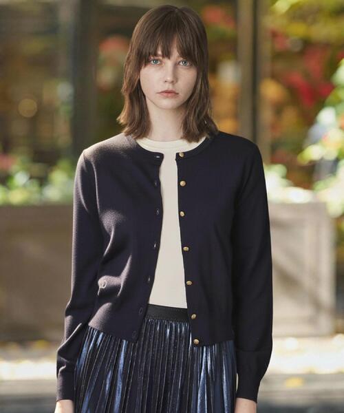 DRESSTERIOR（ドレステリア）の「ウォッシャブルファインウールカーディガン（カーディガン/ボレロ・レディース・ネイビー/ブラウン系その他/イエロー系その他・36/38/34）」の3枚目の写真