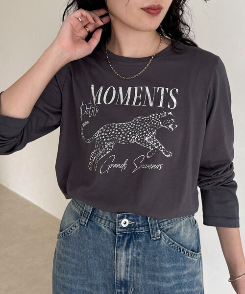 fredy emue(フレディエミュ)の「レオパードプリントロンTシャツ(Tシャツ/カットソー・レディース・オフホワイト/チャコールグレー/ベビーピンク・38)」の3枚目の写真