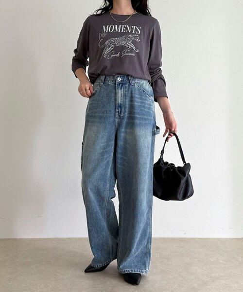 fredy emue(フレディエミュ)の「レオパードプリントロンTシャツ(Tシャツ/カットソー・レディース・オフホワイト/チャコールグレー/ベビーピンク・38)」の13枚目の写真