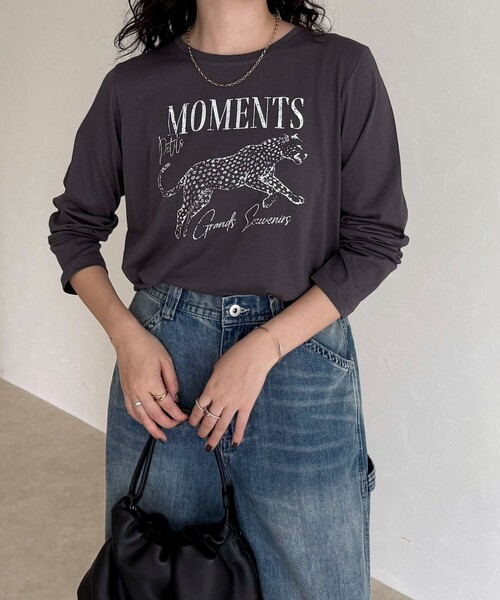 fredy emue(フレディエミュ)の「レオパードプリントロンTシャツ(Tシャツ/カットソー・レディース・オフホワイト/チャコールグレー/ベビーピンク・38)」の16枚目の写真