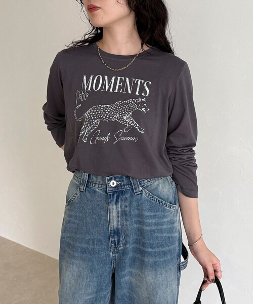 fredy emue(フレディエミュ)の「レオパードプリントロンTシャツ(Tシャツ/カットソー・レディース・オフホワイト/チャコールグレー/ベビーピンク・38)」の17枚目の写真