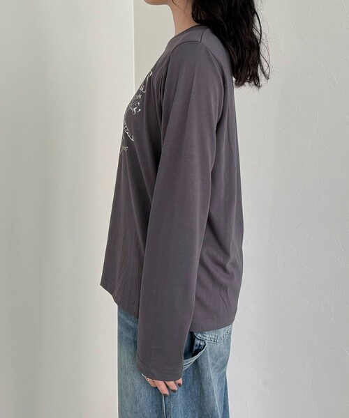 fredy emue(フレディエミュ)の「レオパードプリントロンTシャツ(Tシャツ/カットソー・レディース・オフホワイト/チャコールグレー/ベビーピンク・38)」の21枚目の写真