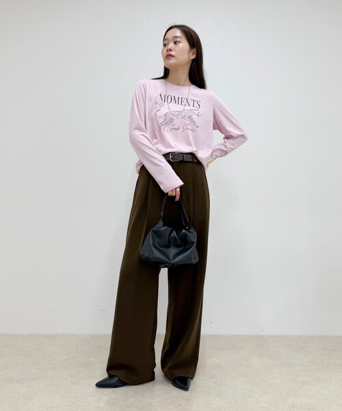 fredy emue(フレディエミュ)の「レオパードプリントロンTシャツ(Tシャツ/カットソー・レディース・オフホワイト/チャコールグレー/ベビーピンク・38)」の7枚目の写真