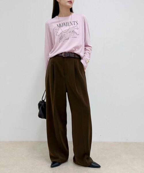 fredy emue(フレディエミュ)の「レオパードプリントロンTシャツ(Tシャツ/カットソー・レディース・オフホワイト/チャコールグレー/ベビーピンク・38)」の9枚目の写真