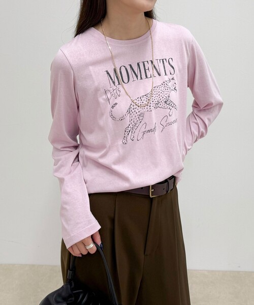 fredy emue(フレディエミュ)の「レオパードプリントロンTシャツ(Tシャツ/カットソー・レディース・オフホワイト/チャコールグレー/ベビーピンク・38)」の12枚目の写真