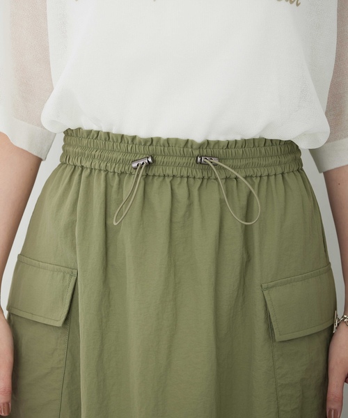 Petit Honfleur（プチオンフルール）の「ポケットロングスカート【撥水・通年素材・ウエストゴム】（スカート・レディース・ブラック/カーキ・M/L）」の18枚目の写真