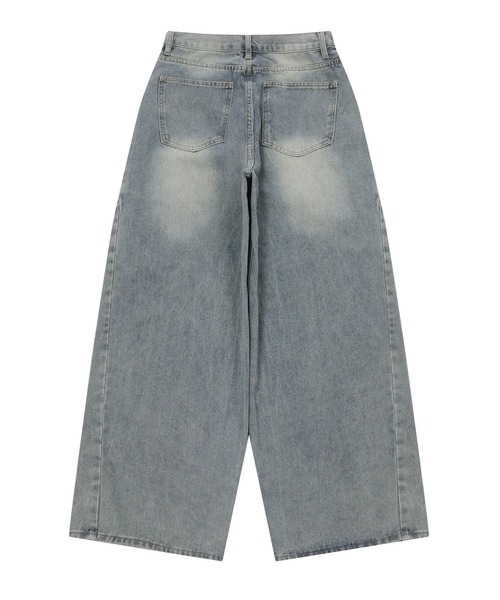 MUCENT(ムセント)の「【日本未発売/WEB限定】MUCENT(ムセント)/ユニセックス ピンタック ワイド デニム パンツ/PENTA SIDE PINTUCK DENIM PANTS(デニムパンツ・レディース・ブラック/ライトブルー/ダークブルー・S/M/L)」の7枚目の写真