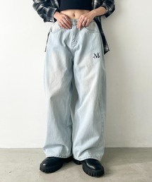 MUCENT（ムセント）の「【日本未発売/WEB限定】MUCENT(ムセント)/ユニセックス ピンタック ワイド デニム パンツ/PENTA SIDE PINTUCK DENIM PANTS（デニムパンツ）」