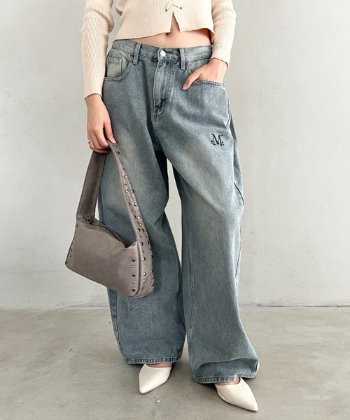 MUCENT(ムセント)の「【日本未発売/WEB限定】MUCENT(ムセント)/ユニセックス ピンタック ワイド デニム パンツ/PENTA SIDE PINTUCK DENIM PANTS(デニムパンツ・レディース・ブラック/ライトブルー/ダークブルー・S/M/L)」の19枚目の写真