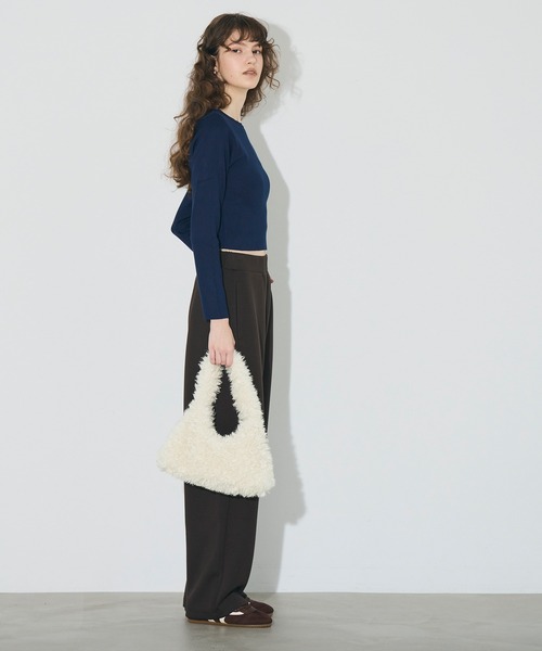 coca(coca)(コカ)の「プードルファーバッグ(ハンドバッグ・レディース・アイボリー/ブラック・ONE SIZE)」の9枚目の写真