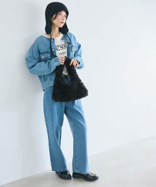 coca(coca)(コカ)の「プードルファーバッグ(ハンドバッグ・レディース・アイボリー/ブラック・ONE SIZE)」の12枚目の写真