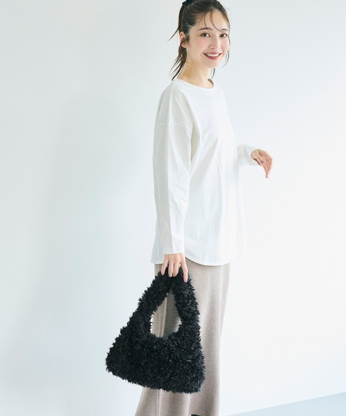 coca(coca)(コカ)の「プードルファーバッグ(ハンドバッグ・レディース・アイボリー/ブラック・ONE SIZE)」の14枚目の写真