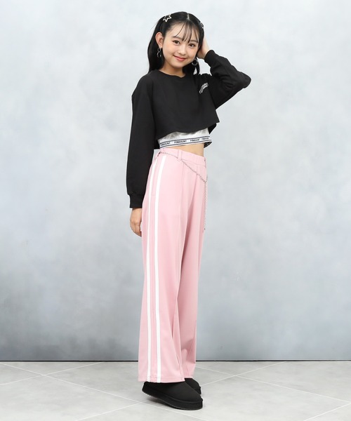 PINKHUNT（ピンクハント）の「PINKHUNT ピンクハント 裾ロゴロンT付き トレーナー 0961K（スウェット・キッズ・ブラック/オフホワイト・120cm/160cm/150cm/140cm/130cm）」の8枚目の写真