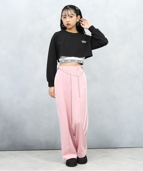 PINKHUNT（ピンクハント）の「PINKHUNT ピンクハント 裾ロゴロンT付き トレーナー 0961K（スウェット・キッズ・ブラック/オフホワイト・120cm/160cm/150cm/140cm/130cm）」の9枚目の写真