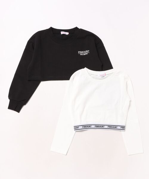 PINKHUNT（ピンクハント）の「PINKHUNT ピンクハント 裾ロゴロンT付き トレーナー 0961K（スウェット・キッズ・ブラック/オフホワイト・120cm/160cm/150cm/140cm/130cm）」の15枚目の写真