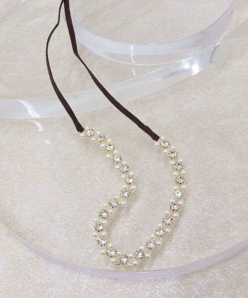 fredy emue（フレディエミュ）の「パールビジューコードチョーカー（チョーカー・レディース・ブラウン/ブラック・FREE）」の9枚目の写真