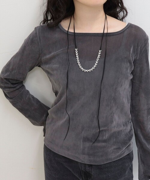 fredy emue（フレディエミュ）の「パールビジューコードチョーカー（チョーカー・レディース・ブラウン/ブラック・FREE）」の7枚目の写真