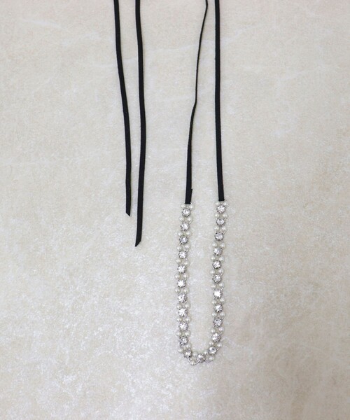 fredy emue（フレディエミュ）の「パールビジューコードチョーカー（チョーカー・レディース・ブラウン/ブラック・FREE）」の3枚目の写真