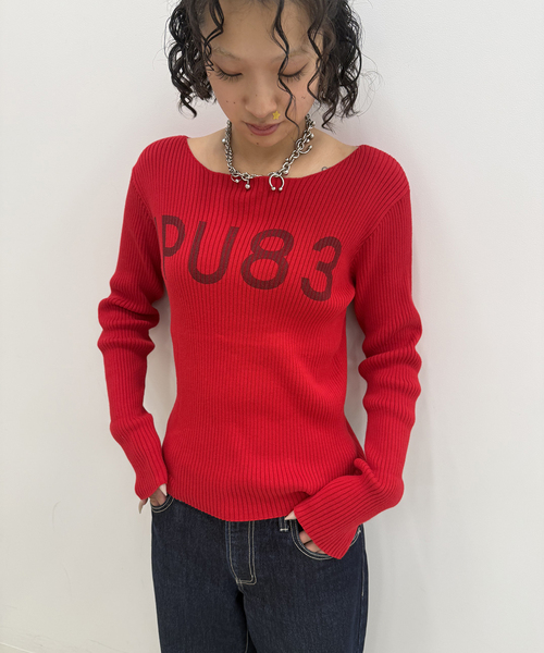 Oriens JOURNAL STANDARD（オリエンス ジャーナルスタンダード）の「IPU83 ロゴニット（ニット/セーター・レディース・グレー/レッド・FREE）」の11枚目の写真