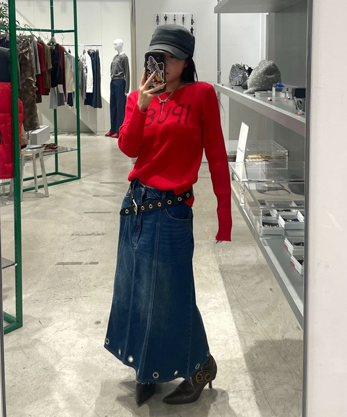 Oriens JOURNAL STANDARD（オリエンス ジャーナルスタンダード）の「IPU83 ロゴニット（ニット/セーター・レディース・グレー/レッド・FREE）」の17枚目の写真